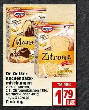 Elli Markt Dr. Oetker Kuchenbackmischungen Angebot