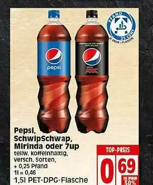 Elli Markt Pepsi, Schwipschwap, Mirinda Oder 7up Angebot