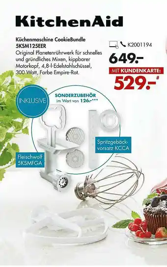 Galeria Küchenmaschine Cookie Bundle 5ksm125eer Kitchenaid Angebot