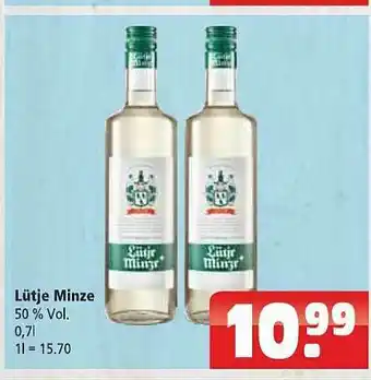 Getränkehaus Lütje Minze Angebot