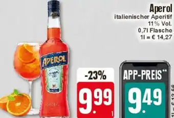 Edeka Aperol italienischer Aperitif 0,7 L Flasche Angebot