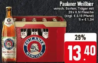 Edeka Paulaner Weißbier 20x0,5 L Flasche Angebot