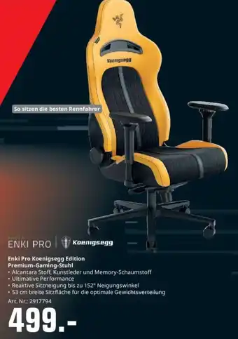 MediaMarkt Enki Pro Koenigsegg Edition Premium Gaming-Stuhl Angebot