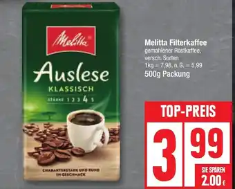 Edeka Melitta Filterkaffee 500 g Packung Angebot