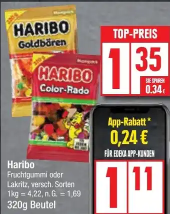 Edeka Haribo Fruchtgummi oder Lakritz 320g Beutel Angebot