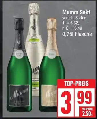 Edeka Mumm Sekt 0,75 l Flasche Angebot