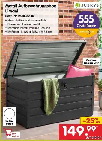Netto Marken-Discount JUSKYS Metall Aufbewahrungsbox Limani Angebot