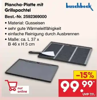 Netto Marken-Discount buschbeck Plancha-Platte mit Grillspachtel Angebot