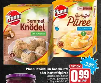 Hit Pfanni Knödel im Kochbeutel oder Kartoffelpüree 120-267g Angebot