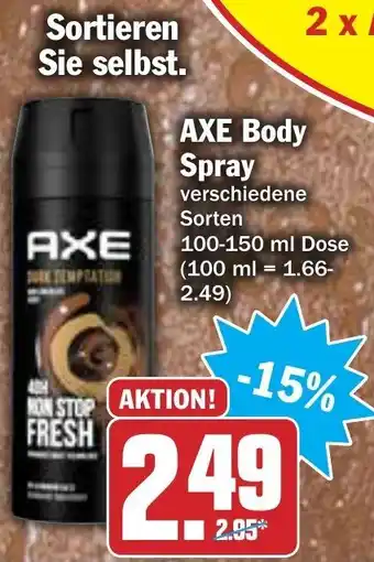 Hit Axe Body Spray 100/150ml Angebot