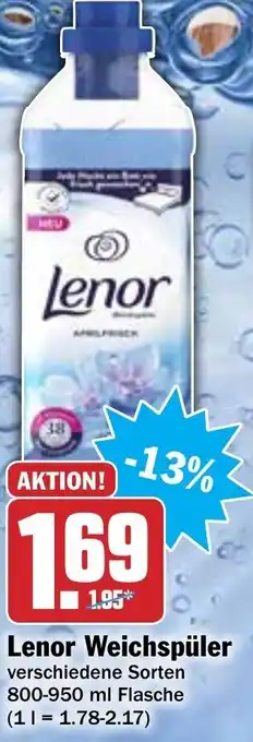 Hit Lenor Weichspüler 800ml/950ml Angebot