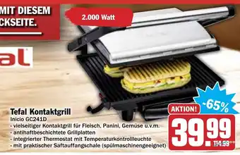 Hit Tefal Kontaktgrill Inicio GC241D Angebot