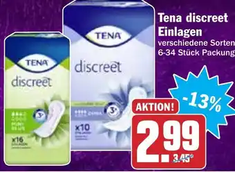 Hit Tena discreet Einlagen Angebot