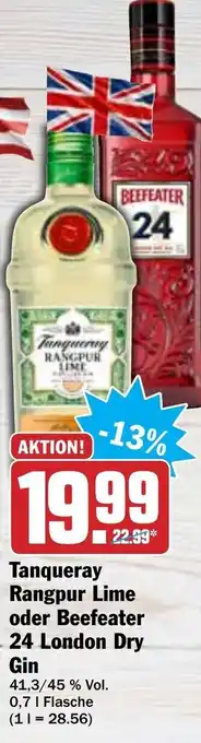 Hit Tanqueray Rangpur Lime oder Beefeater 24 London Dry Gin 0,7L Angebot