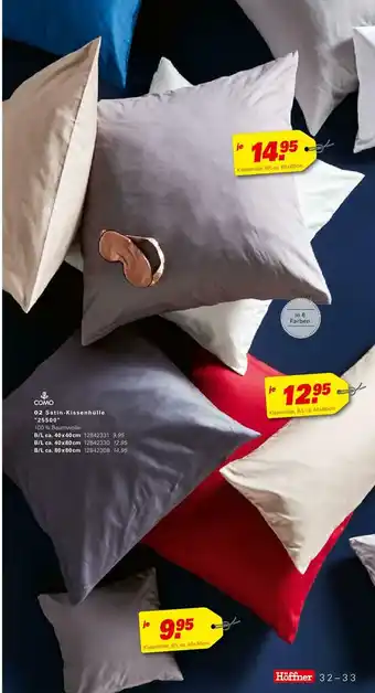 Höffner Como satin-kissenhülle "25500" Angebot