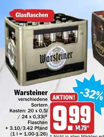 Hit Warsteiner 24x0,33/20x0,5L Angebot