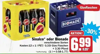 Hit Sinalco oder Bionade 12x1L Angebot