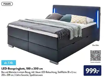 Aldi Süd LED Boxspringbett, 180 x 200 cm Angebot