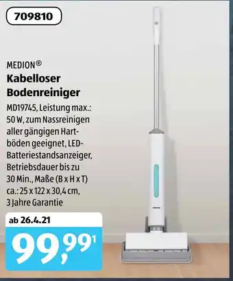 Aldi Süd Medion Kabelloser Bodenreiniger Angebot