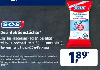 Aldi Süd SOS Desinfektionstücher Angebot