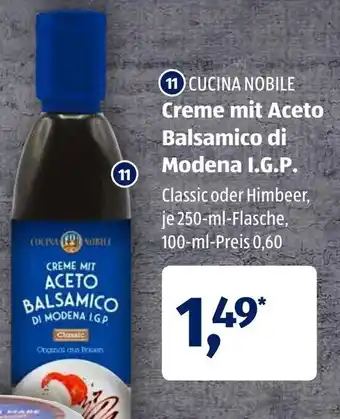 Aldi Süd Cucina Nobile Creme mit Aceto Balsamico di Modena I.G.P. 250ml Angebot