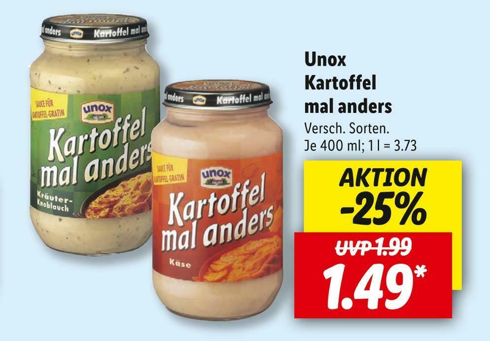 Unox kartoffel mal anders Angebot bei Lidl