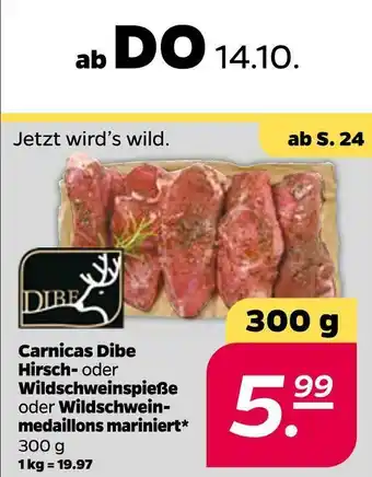 NETTO Carnicas dibe hirsch- oder wildschweinspieße oder wildschweinemedaillons mariniert Angebot