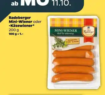 NETTO Radeberger mini-wiener oder -käsewiener Angebot