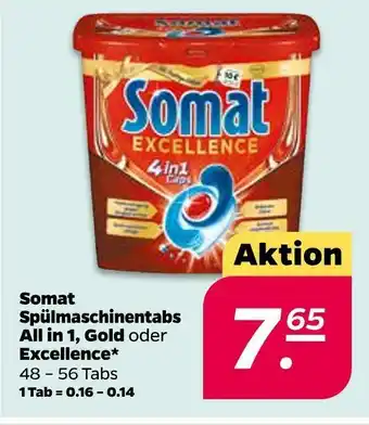 NETTO Somat spülmaschinentabs all in 1, gold oder excellence Angebot