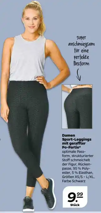 NETTO Damen sport-leggings mit geraffter po-partie Angebot