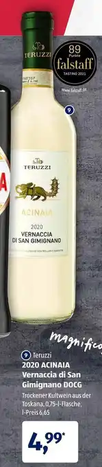 Aldi Süd Teruzzi 2020 Acinaia Vernaccia di San Gimignano DOCG 0,75L Angebot