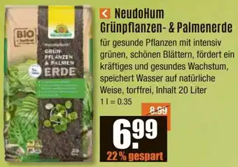 V Baumarkt NeudoHum Grünpflanzen & Palmenerde 20 Liter Angebot