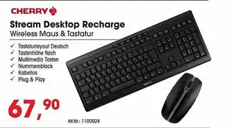 Arlt Cherry Stream Desktop Recharge Wireless Maus & Tastatur Angebot