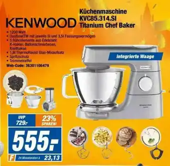 Expert Kenwood Küchenmaschine Kvc85.314.si Titanium Chef Baker Angebot