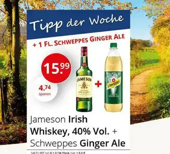 Sagasser Jameson Irish Whiskey + Schweppes Ginger Ale Angebot