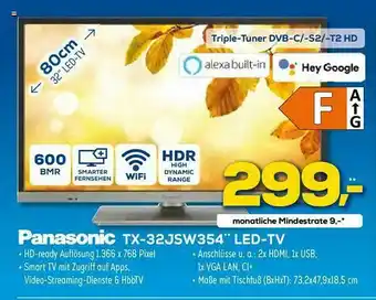 Euronics XXL Panasonic Tx-32jsw354 Led-tv Angebot