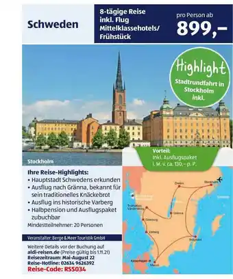 Aldi Süd Reisen Schweden Angebot