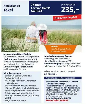 Aldi Süd Reisen Niederlande Texel Angebot