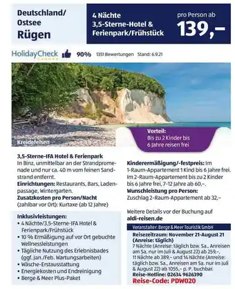 Aldi Süd Reisen Deutschland Ostsee Rügen Angebot