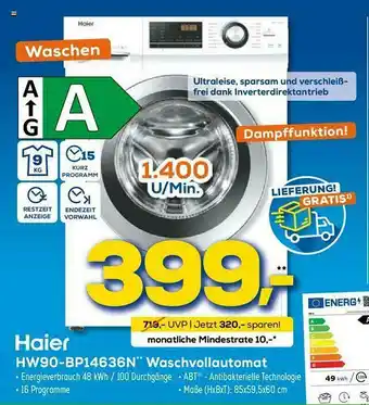 Euronics XXL Haier Hw90-bp14636n Waschvollautomat Angebot