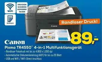 Euronics XXL Canon Pixma Tr4550 4in1 Multifunktionsgerät Angebot