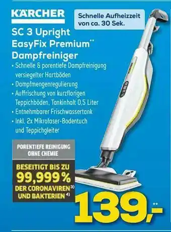 Euronics XXL Kärcher Sc3 Upright Easyfix Premium Dampfreiniger Angebot