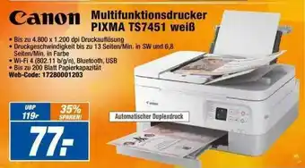 Expert Canon Multifunktionsdrucker Pixma Ts7451 Weiß Angebot