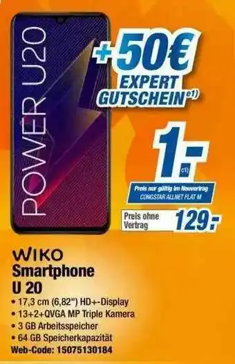 Expert Wiko Smartphone U 20 Angebot