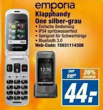 Expert Emporia Klapphandy One Silber-grau Angebot