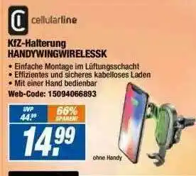 Expert Cellularline Kfz-halterung Handywingwirelessk Angebot