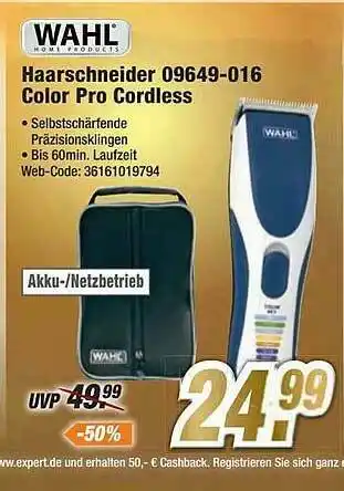 Expert Wahl Haarschneider 09649-016 Color Pro Cordless Angebot