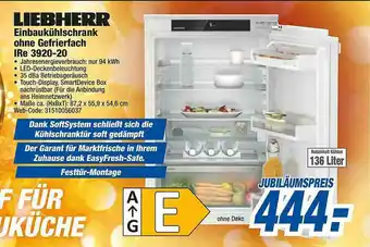 expert Octomedia Liebherr Einbaukühlschrank Ohne Gefrierfach Ire 3920-20 Angebot