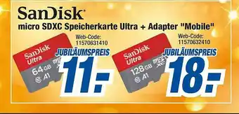 expert Octomedia Sandisk Micro Sdxc Speicherkarte Ultra + Adapter „mobile” Angebot