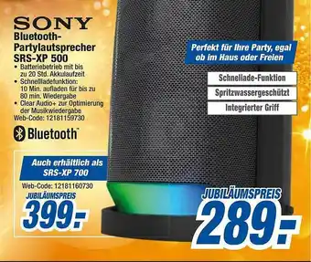 expert Octomedia Sony Bluetooth-partylautsprecher Srs-xp 500 Angebot